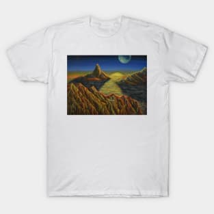 Oil Painting - Alien Landscape  12" x 9" T-Shirt